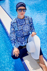 Marina Modest Burkini Swimwear Set Navy Blue – 1950