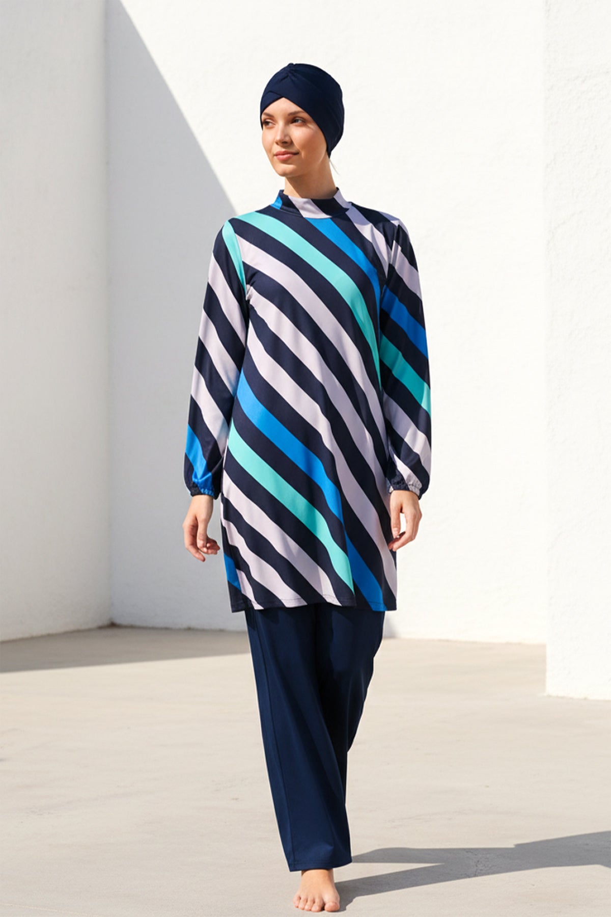 Marina Navy Blue Burkini Modest Swimwear Set – 1953