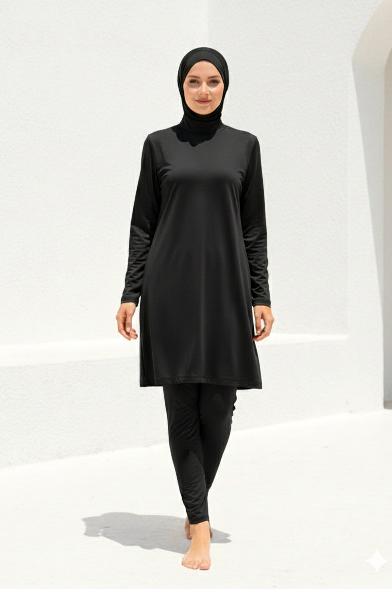 Marina Modest Burkini Swimwear Set Black – 1969