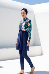 Marina Modest Burkini Swimwear Set Navy Blue – 1971