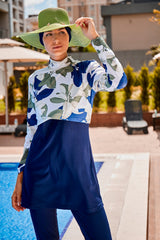 Marina Modest Burkini Swimwear Set Navy Blue – 1972
