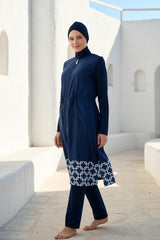 Marina Modest Burkini Swimwear Set Navy Blue – 1997