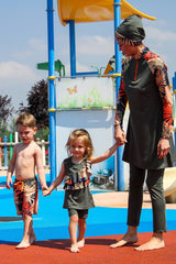 Lycra Khaki Kids Swimsuit K2212