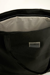 حقيبة شاطئ من الجلد الصناعي الأسود مع سحاب CA2502-1