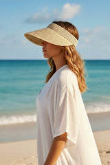 Beige Straw Visor Hat 14635
