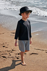 Lycra Black Boys Swim Shirts T2450