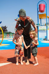 Lycra Khaki Kids Swimsuit K2212