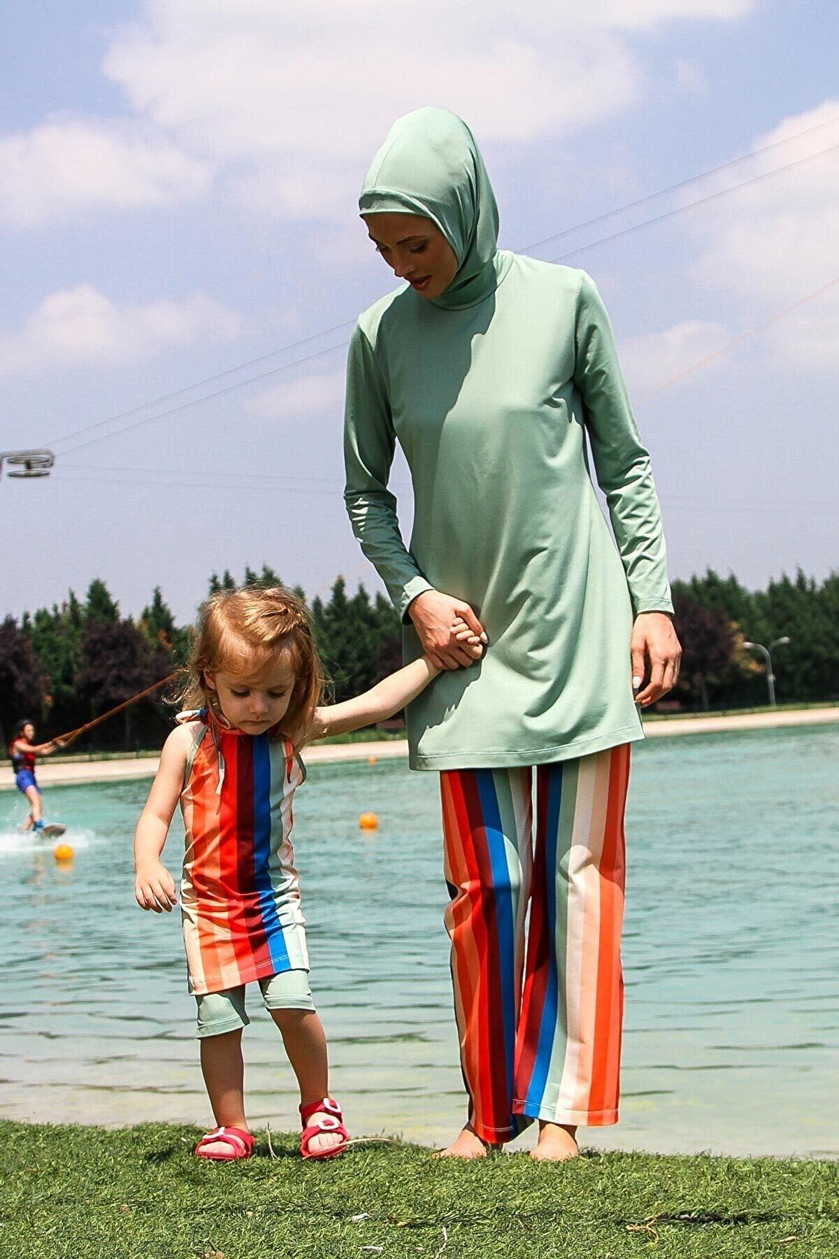 Lycra Green Kids Swimsuit K2210