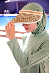 Diamond Patterned Beige Visor Hat 14395