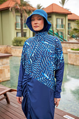 Woven Navy Burkini Modest Swimwear M2427