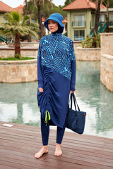 Woven Navy Burkini Modest Swimwear M2427