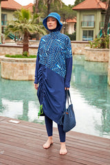 Woven Navy Burkini Modest Swimwear M2427