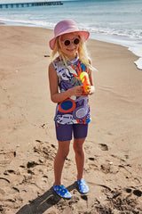 ملابس سباحة ليكرا أرجوانية للبنات K2407