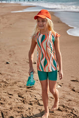 Lycra Green Girls Swimwear K2406