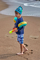 قميص سباحة للأولاد من الليكرا باللون الأزرق الداكن T2451