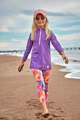 Woven Purple Girls Swimwear K2408