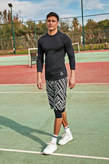 Lycra Black Men's Swim Shirts T2401