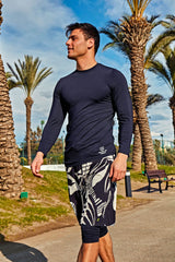 Lycra Navy Boys Swim Shirts T2402