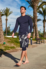 Lycra Navy Boys Swim Shirts T2402