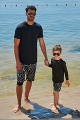 Lycra Black Boys Swim Shirts T2343