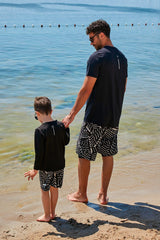 Lycra Black Boys Swim Shirts T2343