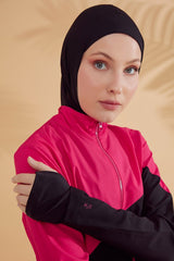 ملابس سباحة محتشمة بوركيني منسوجة باللون الأسود M2316-1