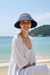 Navy Straw Visor Hat 14398