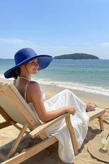 Cobalt Wide-Brim Straw Hat 14232