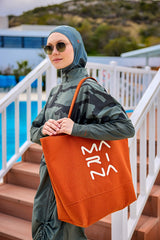 حقيبة شاطئ برتقالية بسحاب CA2501-5