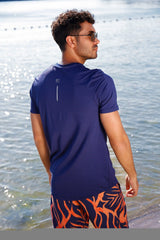 Lycra Navy Men's Swim Shirts T2343