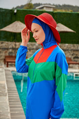 ملابس سباحة محتشمة بوركيني من قماش ساكسفون منسوج M2306