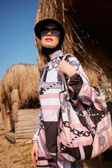 حقيبة شاطئ باللون الوردي C2303