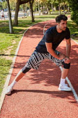 قميص سباحة رجالي من الليكرا باللون الأسود T2342