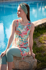 ملابس سباحة محتشمة بوركيني من الليكرا باللون الأخضر M2454