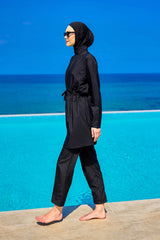 طقم بوركيني أندلس كامل التغطية مع كشكشة أمامية A2502-1