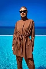 طقم بوركيني أندلس كامل التغطية مع كشكشة أمامية A2502-3