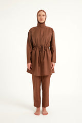 طقم بوركيني أندلس كامل التغطية مع كشكشة أمامية A2502-3