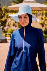 ملابس سباحة محتشمة بوركيني منسوجة باللون الأسود M2260