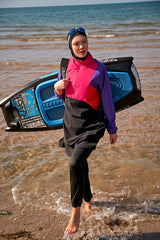 ملابس سباحة منسوجة سوداء بنصف تغطية M2312