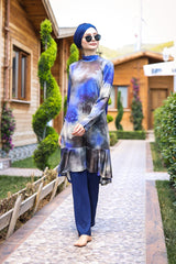 Marina Modest Burkini Swimwear Set Navy Blue – M2022