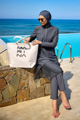 Marina Grey Modest Swimwear Burkini M2508-4
