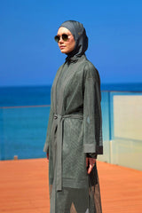 Khaki Full Coverage Mesh Kimono – Marina P2501-3