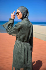 Khaki Full Coverage Mesh Kimono – Marina P2501-3