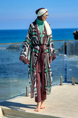 Silky Full Coverage Modest Kimono – Marina P2510 Brown