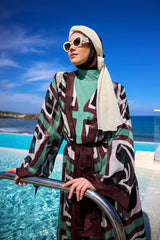 Silky Full Coverage Modest Kimono – Marina P2510 Brown