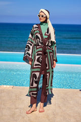 Silky Full Coverage Modest Kimono – Marina P2510 Brown