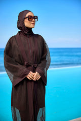 Brown Modest Full Coverage Mesh Kimono – Marina P2501-4