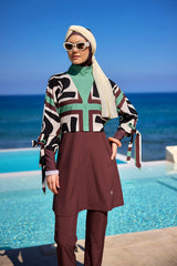 Elegant Black Burkini – Full Coverage Islamic Swimwear Set M2519