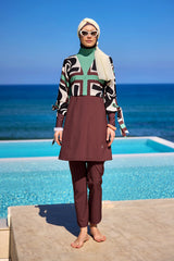 Elegant Black Burkini – Full Coverage Islamic Swimwear Set M2519