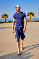 Marina Navy Modest Swim Shorts for Men - S2504-2